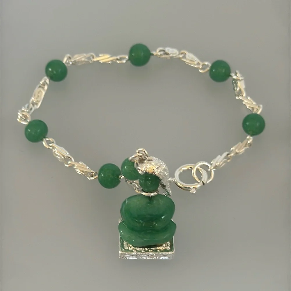 Elegant 925 silver bracelet aventurine stone